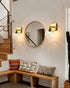 Ruibutrade 1-Light Bathroom Light Fixtures, Matte Gold Vanity Light with Hand-Blown Thick Glass Shade, High Clarity