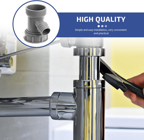 5pcs Three-way Drain Pipe Home Sink Overflow Three-way Sealed Sink Overflow Three-way Sink Drain Overflow Three-way Simple Sink Overflow Three-way Single Sink Overflow Three-way