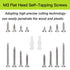 M3 Flat Head Wood Screws Assortment Fasteners Kit, 420pcs Phillips Drive Countersunk Head Self-Tapping Screws, 304