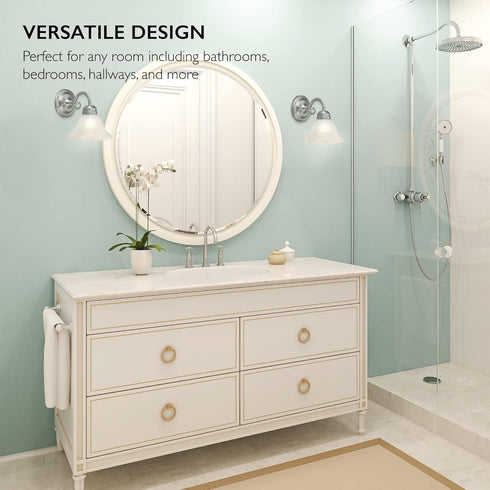 511618 Millbridge 1-Light Dimmable Design House Wall Light Traditional Indoor Light with Alabaster Glass for Bathroom