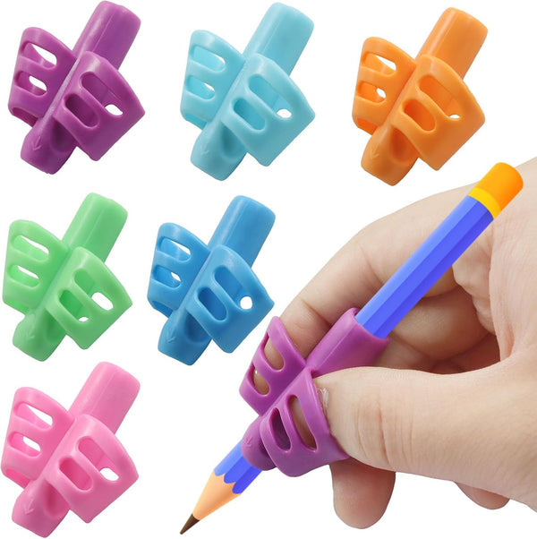Kyuionty 6 Pcs Pencil Grips Kids Handwriting, Multicolor Grip Posture Correction Writing Aid