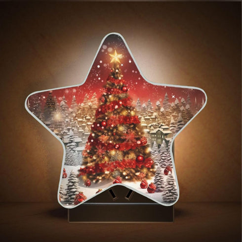 3D ALAZA Merry Christmas Ball Snowflake Star Shaped LED Night Light Dusk to Dawn Sensor Plug in Night Home Decor Desk