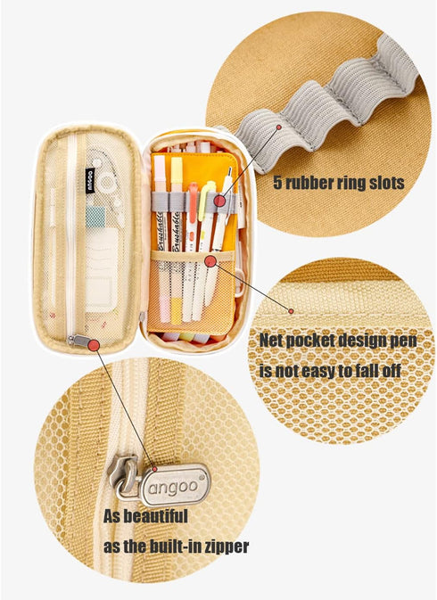 Big Capacity Pencil Pen Case Office Large Storage High Capacity Bag Pouch Holder Box Organizerfor Office Travel Holder Box(Navy blue)