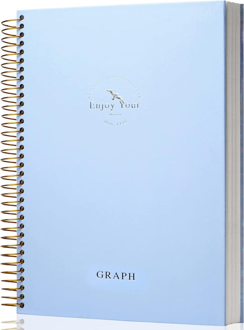 FLYING EAGLE Large Graph Notebook, 8.5 x 11, 210 Pages, Hardcover Engineering Paper, Blue