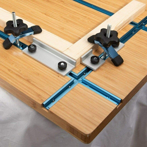 71609-P4V 3" 4 Sets, POWERTEC T-Track Intersection Kit with Predrilled Mounting Holes, For Universal T track, T Track