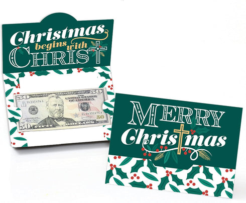 Big Dot of Happiness Religious Christmas - Merry Christmas Cross Money and