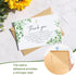 50Pcs Funeral Sympathy Thank You Cards with Envelopes and Matching Seal Stickers, Green Leaf Cross Bereavement Card