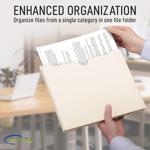 Manila File Jackets - 1 Inch Expansion, Letter Size, Reinforced Straight-Cut Tab, 6 Pack