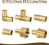 JUWO 3/4" PEX Coupling, PEX Fitting for Plumbing Repairs, Durable Brass Crimp Fitting (5 Pack)