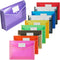HOUYEE 10 Pieces Plastic Envelope Expanding File, Folder with Snap Closure and Pocket, Fit for US Letter Size & A4