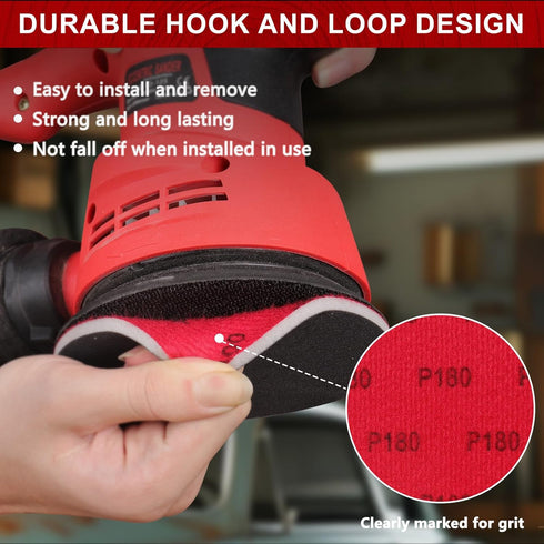 18Pcs 5 Inch 180-3000 Hook and Loop Sanding Sponge Discs Grit Wet Dry Sanding Pads, Foam Sandpaper for Random Orbital