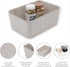 Welaxy Felt Storage Bins Drawer Organizer, Divider Box for Junk Stationery, Cosmetic Makeup Craft Jewelry Sorting (S,