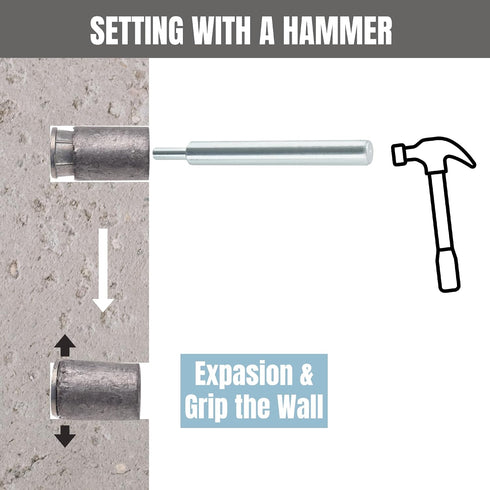 Party Animals 1/4"-20 Setting 50 Hurricane Shutter Anchors with Tool PCs Lead-Zinc Expansion Anchors for Storm Panels