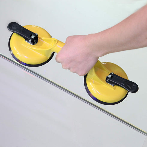 Heavy Duty Glass Suction Cups with Aluminum Vacuum Plate Handle, 2 Pack for Lifting Large Glass/Tile