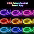 L8star 16.4ft RGB LED Neon Rope Light with Remote Control, Smart Color Changing DIY Mode Neon Flex Strip Lights