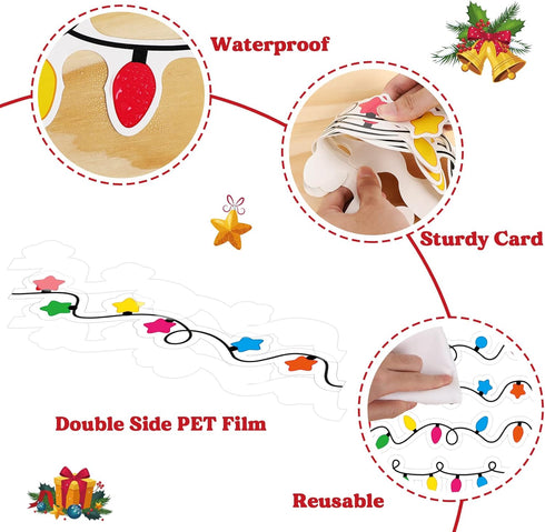 Christmas Bulletin Board Borders - Light Bulb Paper Trim Die-Cut Strip for Winter Classroom Wall Decorations