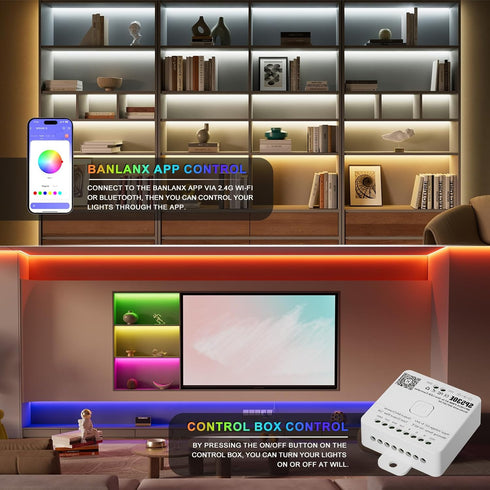 WiFi+Bluetooth Music LED Smart Controller SP530E, 12-in-1 PWM+SPI for LED Strip Light, APP Control