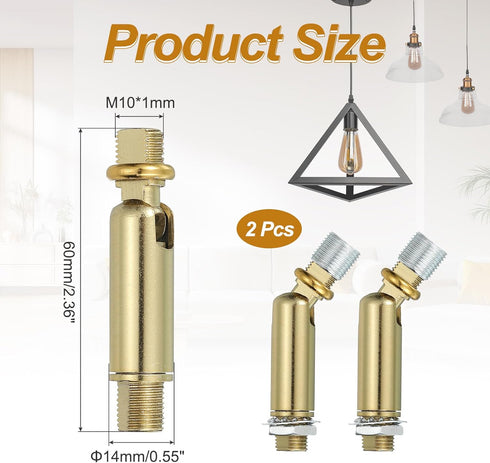 180/350 60x14mm M10 Pack 2) MECCANIXITY Sloped Ceiling Adapter, Degree Fine Thread Sloped Ceiling Light Fixture Adapter