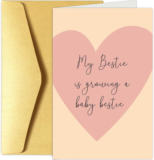 Chenive Best Friend Pregnant Card, Pregnancy Congratulations Card, Bestie Pregnant Gift, Baby Shower