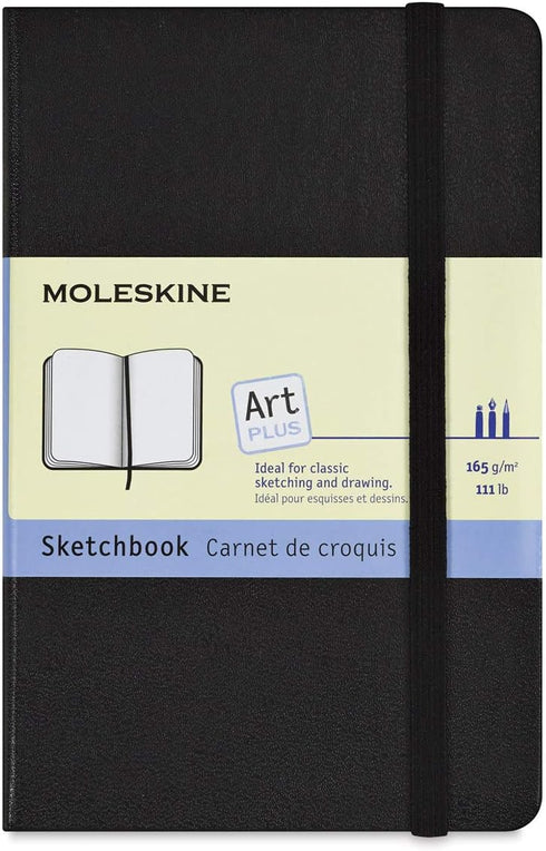 Moleskine Art Sketchbook, Hard Cover, Pocket (3.5" x 5.5") Plain/Blank, Black, 80 Pages