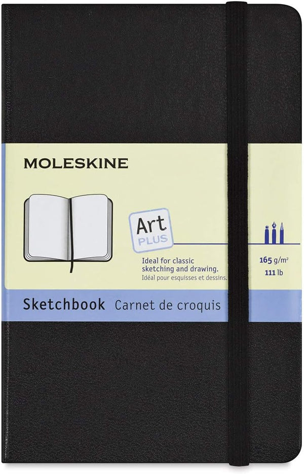 Moleskine Art Sketchbook, Hard Cover, Pocket (3.5" x 5.5") Plain/Blank, Black, 80 Pages