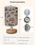 Lamp,3 Dimmable Kids Lamps for Bedrooms Boys,Car Level Wood Nightstand Desk Base Flaxen Fabric Shade for Bedroom Living