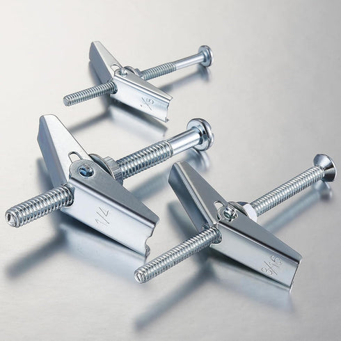 Heavy Duty Drywall Anchors and Screws Kit, 1/8 10pcs, 3/16 10pcs, 1/4 10pcs Toggle Bolts and Wing Nuts Set