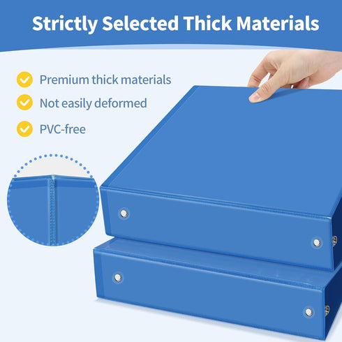 SUNEE 3 Ring Binder 2 Inch, Clear View Binder Three Ring PVC-Free, Fits 8.5x11 Inches for School or Office Supplies,