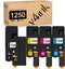 v4ink Compatible Toner Cartridge Replacement for Dell 1250 (KCMY, 4-Pack) - For use in Dell 1250c, Dell 1350cnw, Dell