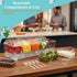 Seeshu Condiment Server Clear Acrylic Condiment Caddy with Ice Chamber, Removable Food Containers & Lids