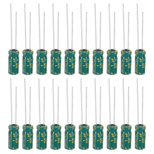 PATIKIL 50V 1uF Electrolytic Capacitors, 20Pcs 5x11mm Aluminum High Frequency Capacitors