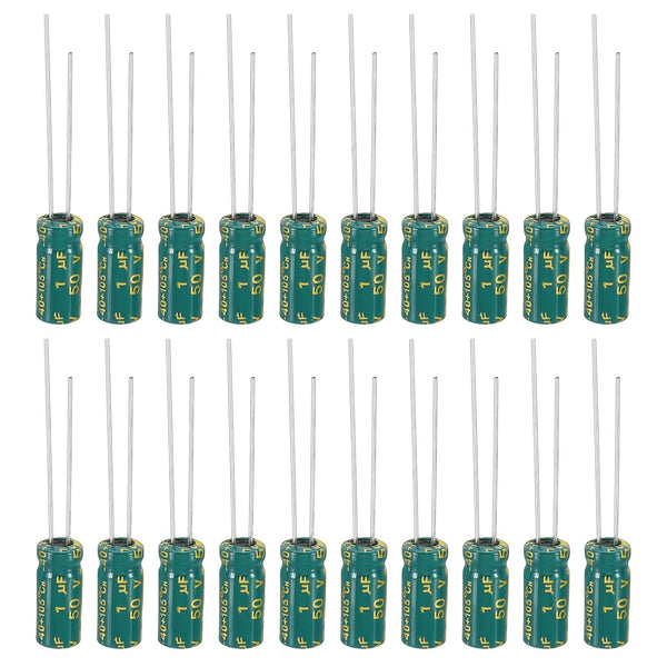 PATIKIL 50V 1uF Electrolytic Capacitors, 20Pcs 5x11mm Aluminum High Frequency Capacitors