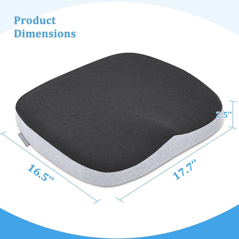 GOFORIT Molded Memory Foam Seat Cushion, Patent Dual-Layer Foam Design Office Chair Pad, Ergonomic Coccyx Cushion