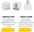 Bates Universal Adapter, 4 Pack, Travel Adapter, UK to US Plug Adapter, European to American Plug Adapter
