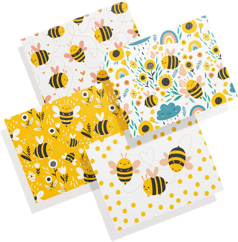 Twigs Paper Assorted Bumble Bee Greeting Cards - Stationery Cards with Envelopes, Thank You Card, Set of 12