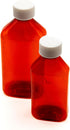 Pharmacy Oval Bottle - Amber 4 oz with CR Caps Included (QTY. 100) - Prescription Pharmacy Container by Sponix