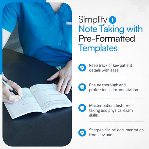 ProMed Products H&P Medical Notebook White Coat & Scrub Pocket SOAP Note and History & Physical Organizer for Medical