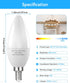 PARTPHONER E12 LED Light Bulbs - B11 Candelabra Bulbs 60W Equivalent, Non-Dimmable 6W LED Candle Bulb (Pack of 6)