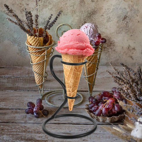 2pcs ARTIBETTER Metal Ice Cream Cone Holder Stand, Single Iron Egg Cone Display Rack, for Dessert Presentation