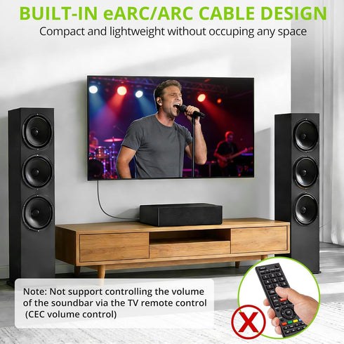 (1.5M/5ft), 192KHz/24bit, 5.1, Dolby LiNKFOR eARC/ARC to Optical Audio Extractor Cable All-in-One HDMI ARC to TOSLINK