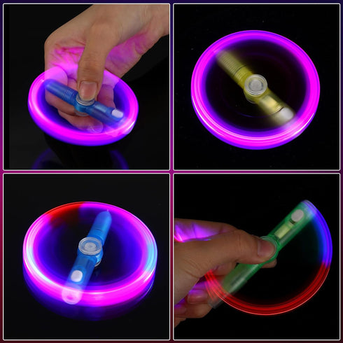 Kigeli 24 Pcs LED Spinning Rotating Fidget Pen, Rolling Ballpoint Pens for Boys, Girls, and Stress Relief