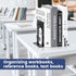 6 5 6 Inches, 14 7 HappyHapi Book Ends, Non-Skid Metal Bookend Supports for Shelves, Heavy Duty Book End, Office Book