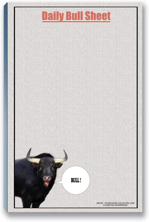 Stonehouse Collection Funny Magnetic Notepads for Refrigerator, 8.5" x 5.5", Bull Sheet Notepad with 50 Sheets