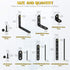 Mardatt 24 Sets (20/50/100mm,40/100/160mm) Black Corner Braces L Brackets and Straight Braces Mending Plates Heavy Duty