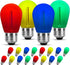 SMART EGG S14 Colored LED String Light Bulbs Replacement 16 Pack, 1W Multi-Color Edison
