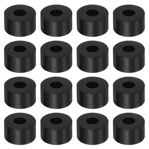 16pcs Rubber Spacer 1 Inch OD, 0.4 Inch ID, 0.6 Inch Thick Neoprene Round Anti Vibration Isolation Pads, Black