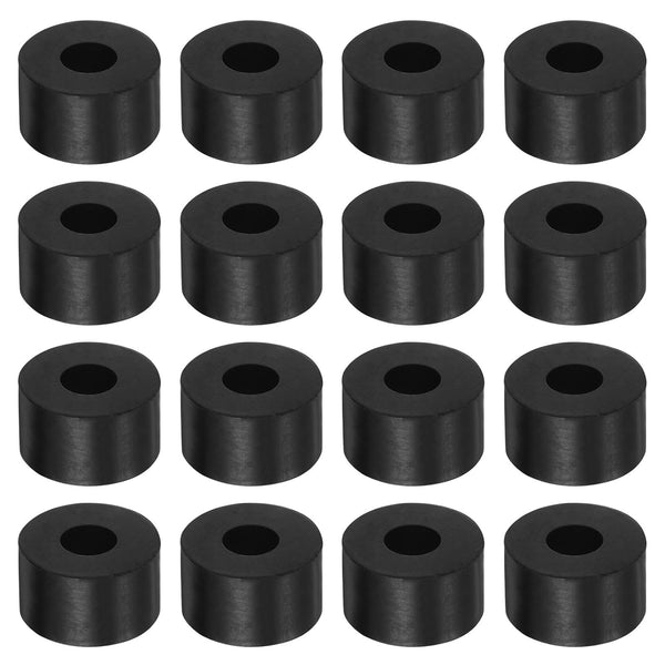 16pcs Rubber Spacer 1 Inch OD, 0.4 Inch ID, 0.6 Inch Thick Neoprene Round Anti Vibration Isolation Pads, Black