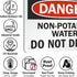 SmartSign "Danger - Non-Potable Water Do Not Drink" Sign | Aluminum 7" x 10"