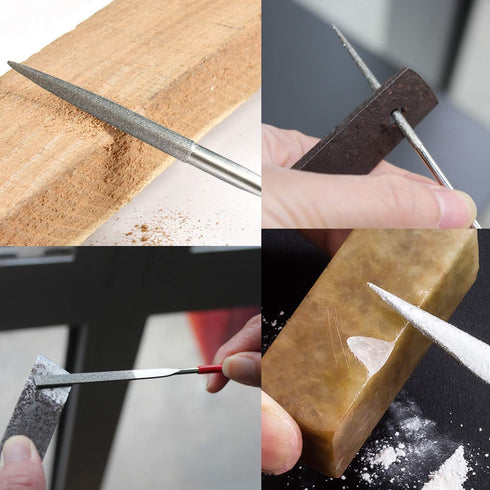 Diamond Needle File Set, 10PCS with Wire Cutter and Carrying Case for Woodworking & Metalworking