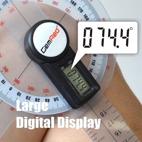 GemRed 12" Digital Goniometer, 360 Degree Physical Therapy Plastic Protractor for Joint Range of Motion